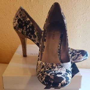 Nine west floral heels